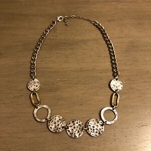 Vintage Ruby Rd. Distressed Silver Tone and Bronze Tone Necklace